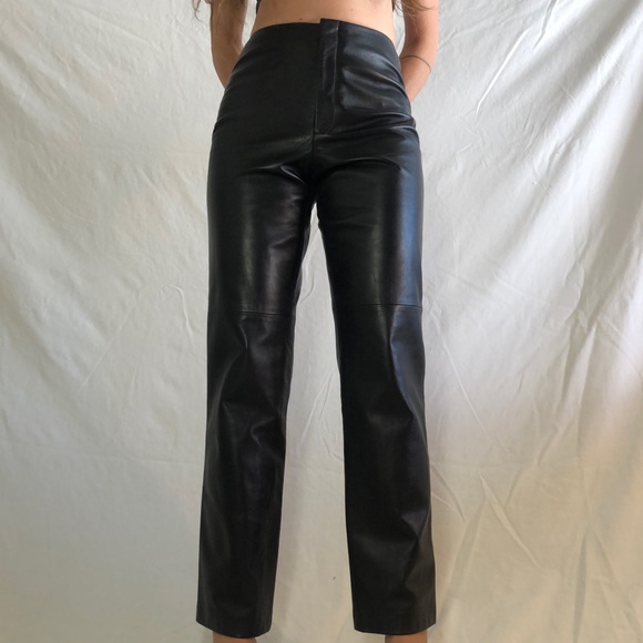 Vintage 90s - y2k 100% leather pants - Picture 3 of 8